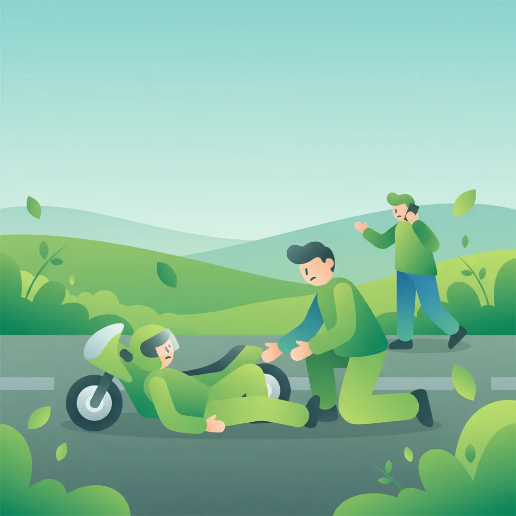 Immediate Actions After a Motorcycle Accident driving theory lesson