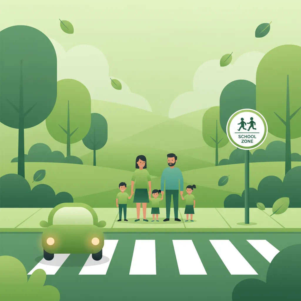 Pedestrian Crossings and School Zones lesson overview image