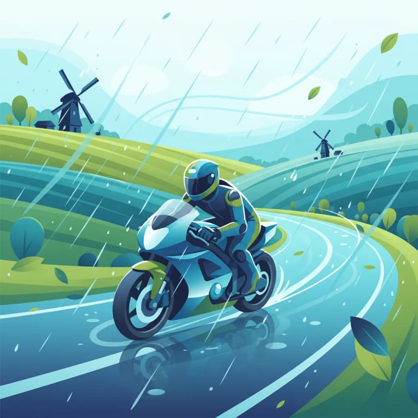 Chwyt i sterowanie motocyklem w holenderskich warunkach pogodowych (A2)