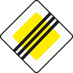 B2 - End of Priority Road road sign