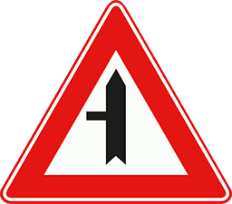 B4 - Priority Intersection – Side Road Left road sign