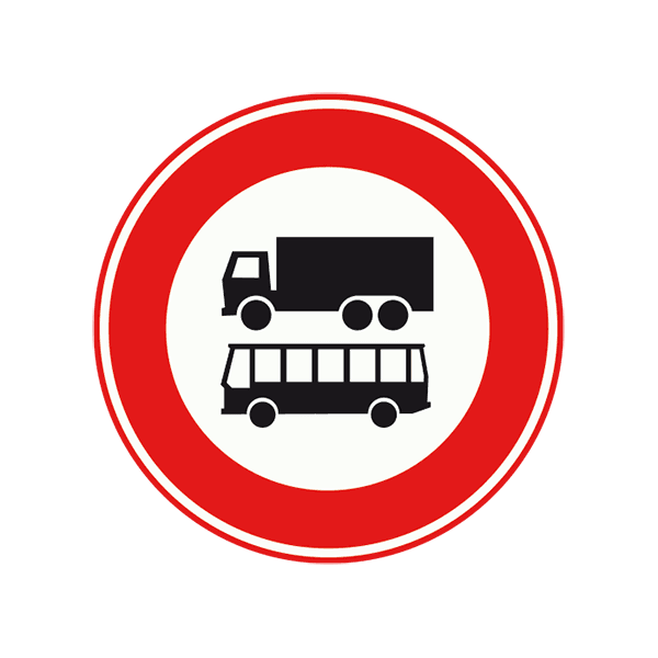C7b - Closed to Lorries and Buses road sign