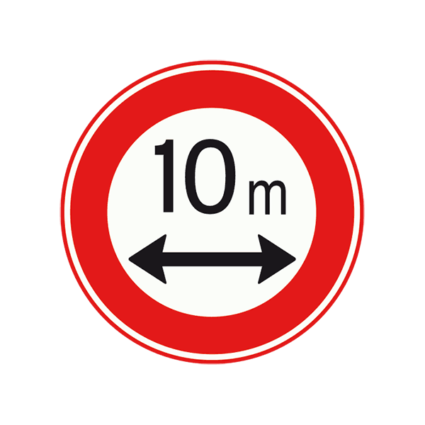 C17 - Closed to Vehicles Longer Than… road sign