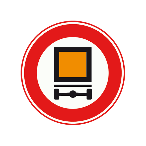 C22 - Closed to Vehicles Carrying Hazardous Substances road sign
