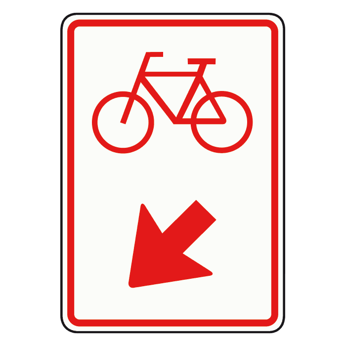 D102 - Cyclists Pass on the Left road sign