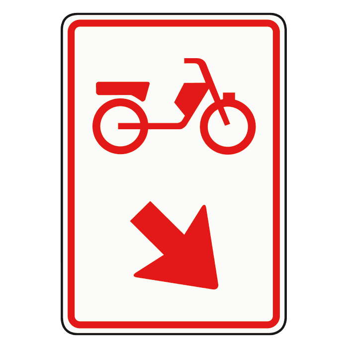 D103 - Mopeds Pass on the Right road sign