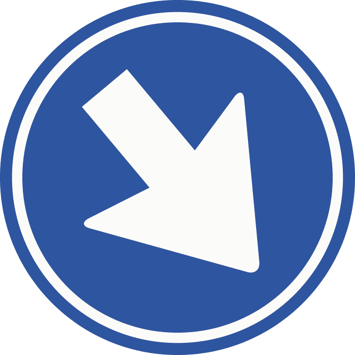 D2 - Pass on the Right road sign
