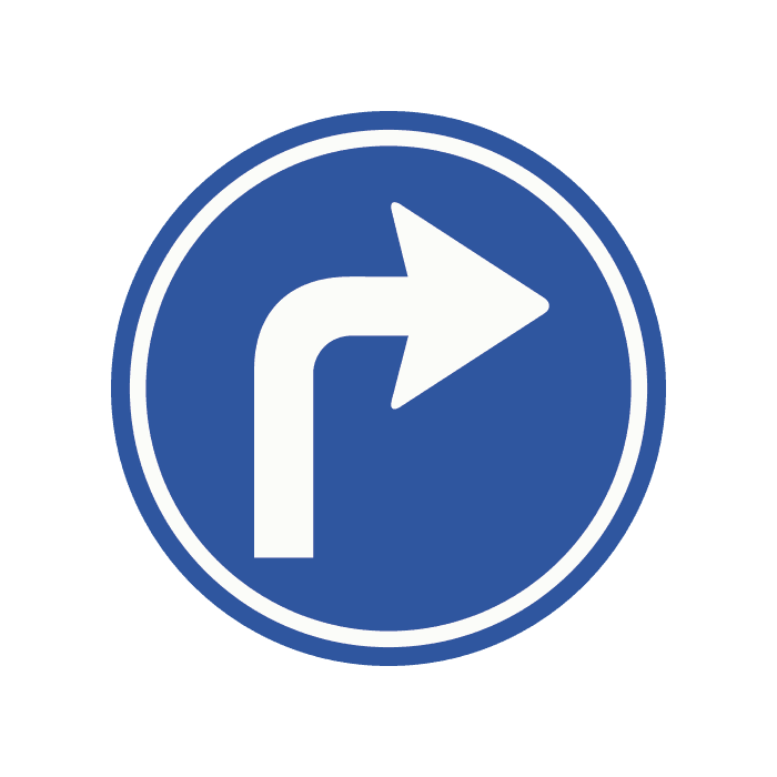 D5 - Mandatory Direction — Right road sign