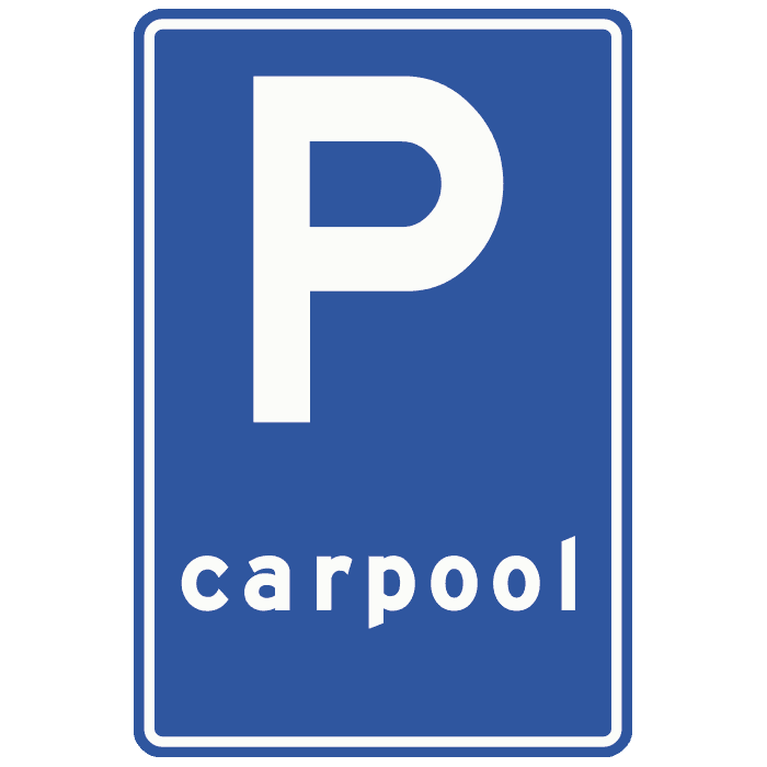 E13 - Carpool Parking road sign