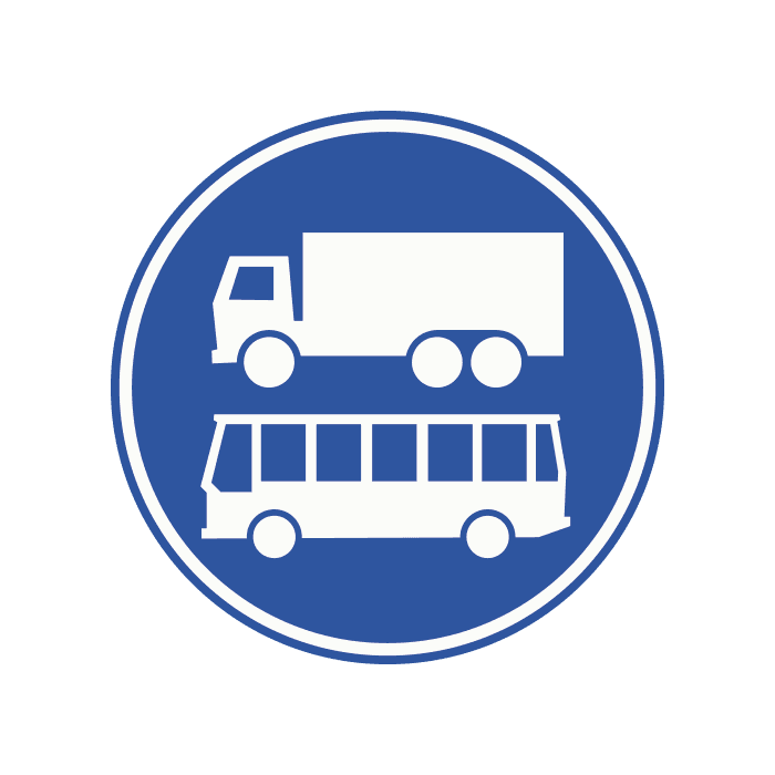 F19 - Lorry and Bus Lane / Carriageway Only road sign