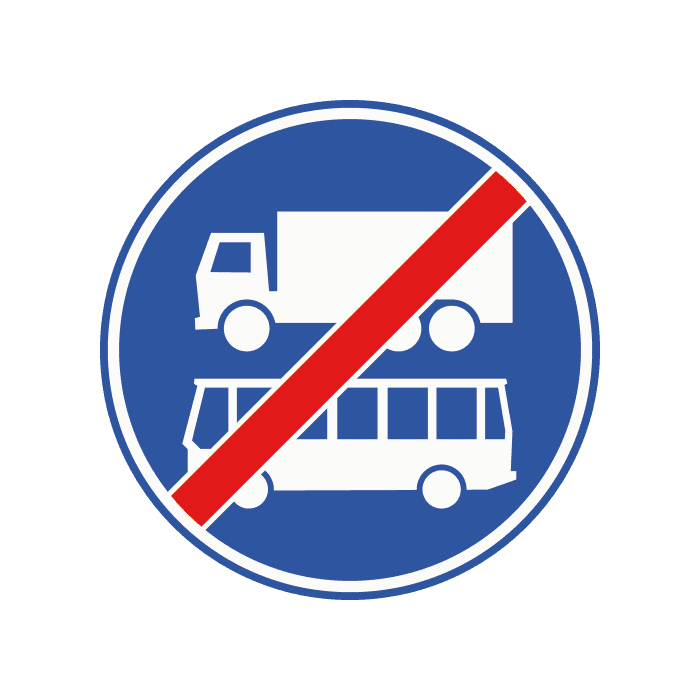 F20 - End of Lorry and Bus Lane / Carriageway road sign
