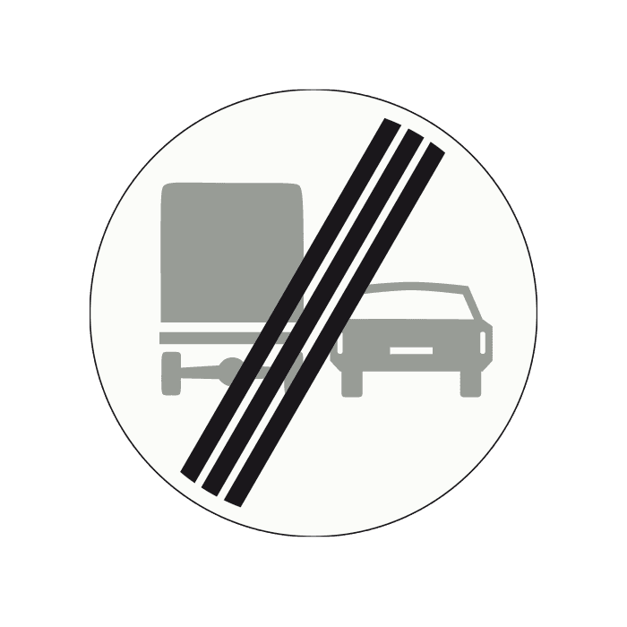 F4 - End of No Overtaking — Lorries road sign