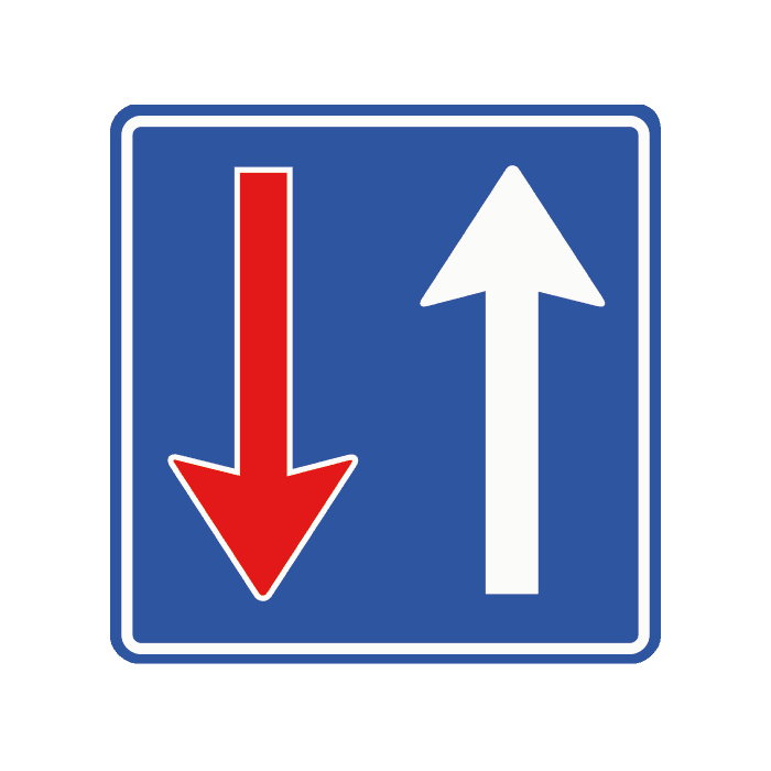 F6 - Oncoming Traffic Must Yield road sign
