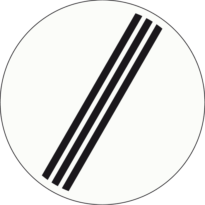 F8 - End of All Posted Prohibitions road sign