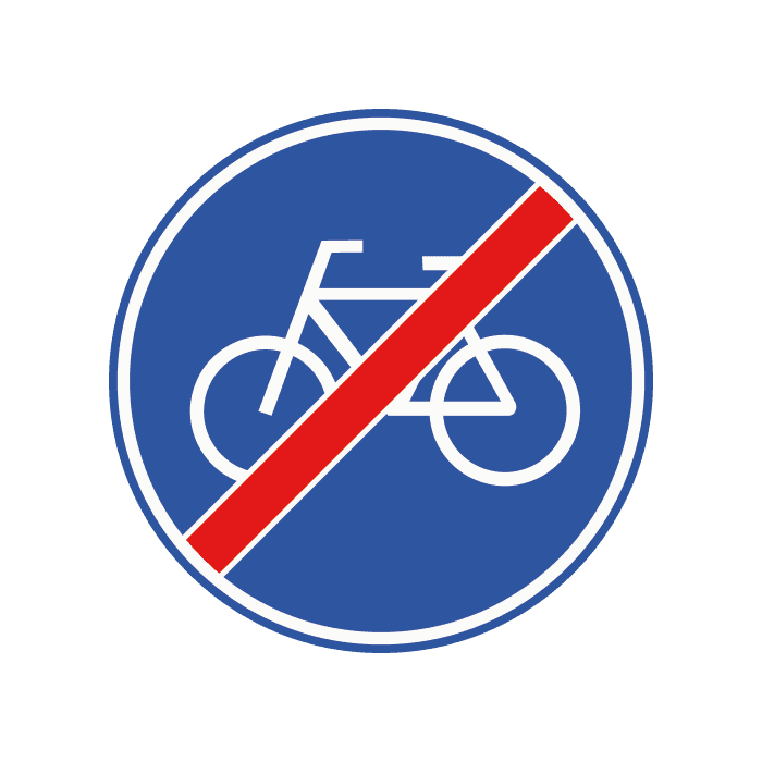 G12 - End of Mandatory Cycle Path road sign