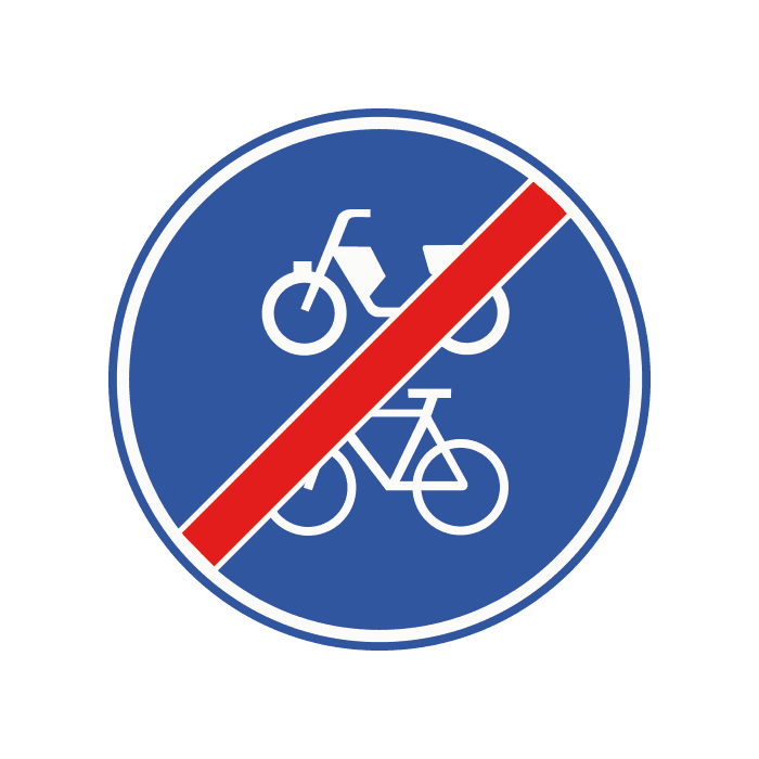 G12b - End of Mandatory Cycle/Moped Path road sign