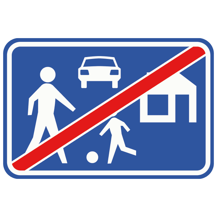 G6 - End of ‘Erf’ (Living Street) road sign