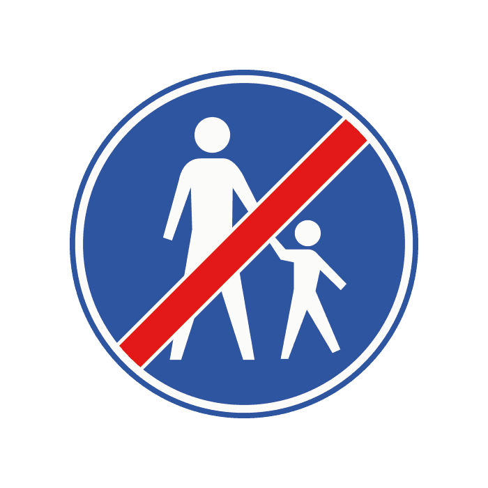 G8 - End of Footpath road sign