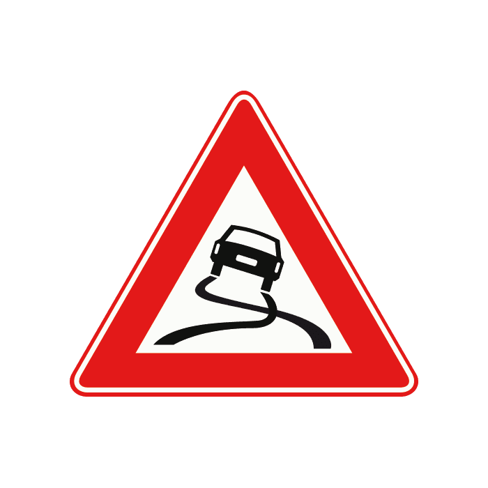 J20 - Danger of Skidding road sign