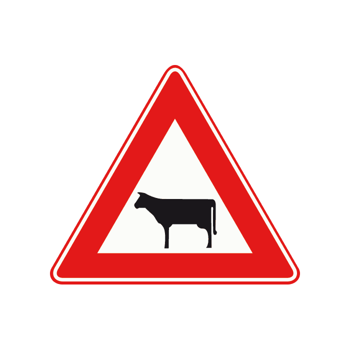J28 - Livestock road sign
