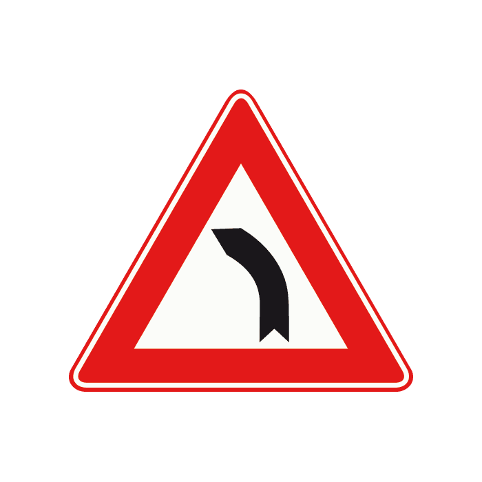 J3 - Bend to the Left road sign