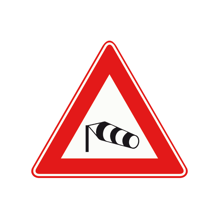J31 - Crosswind road sign