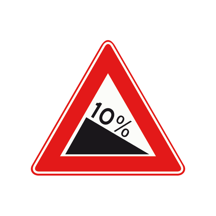J7 - Dangerous Descent road sign