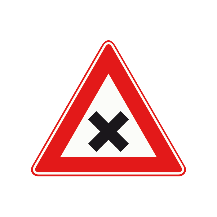 J8 - Dangerous Intersection road sign
