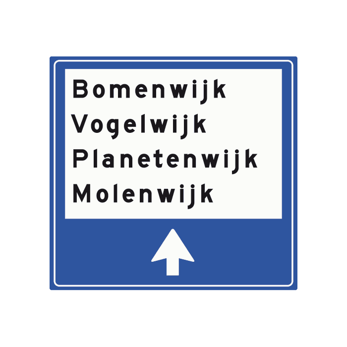 K12 - Local Signpost — District Names road sign
