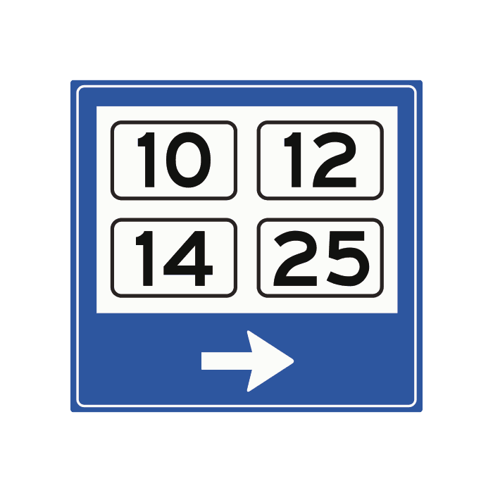 K13 - Local Signpost — District Numbers road sign