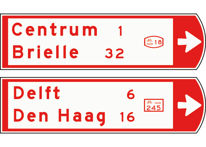 K7 - Fingerposts for Cyclists & Moped Riders road sign