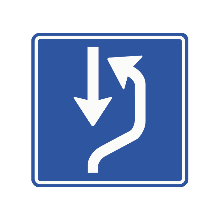 L20 - Passing Area to the Right road sign