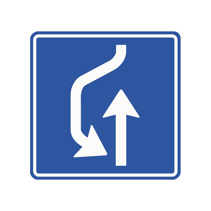 L21 - Passing Area to the Left road sign