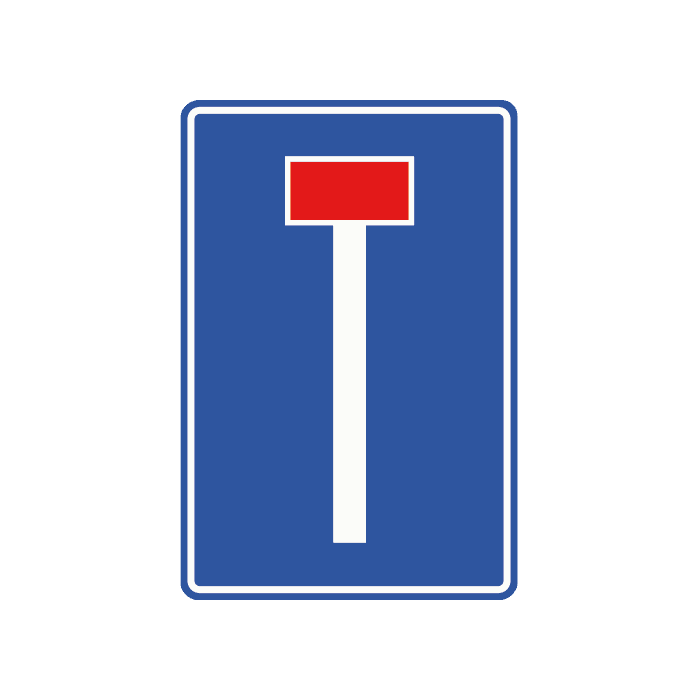 L8 - Dead-End Road (Cul-de-sac) road sign