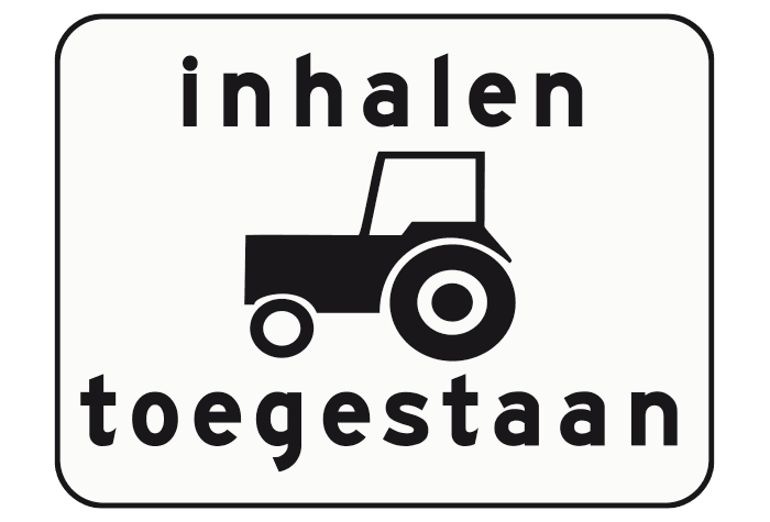 OB-101 - Overtaking Agricultural Vehicles Allowed road sign