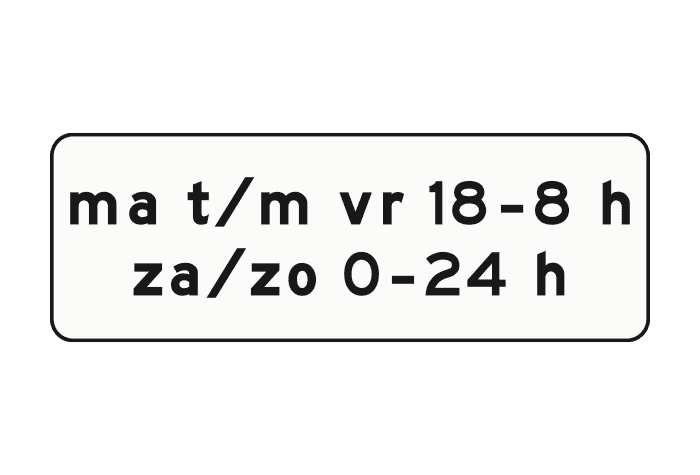 OB-207 - Only Applies on Indicated Days/Times road sign