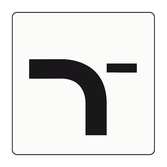 OB-712 - Priority Layout — Divergent Priority Road (Variant 2) road sign