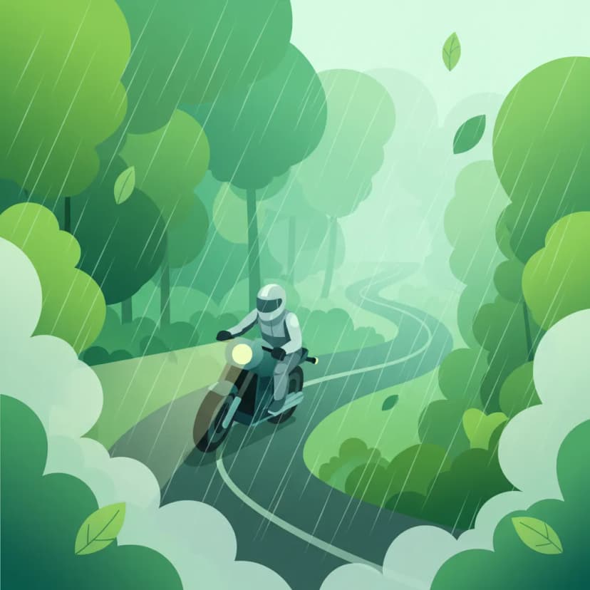 Riding in Rain, Fog, and Low Visibility driving theory lesson