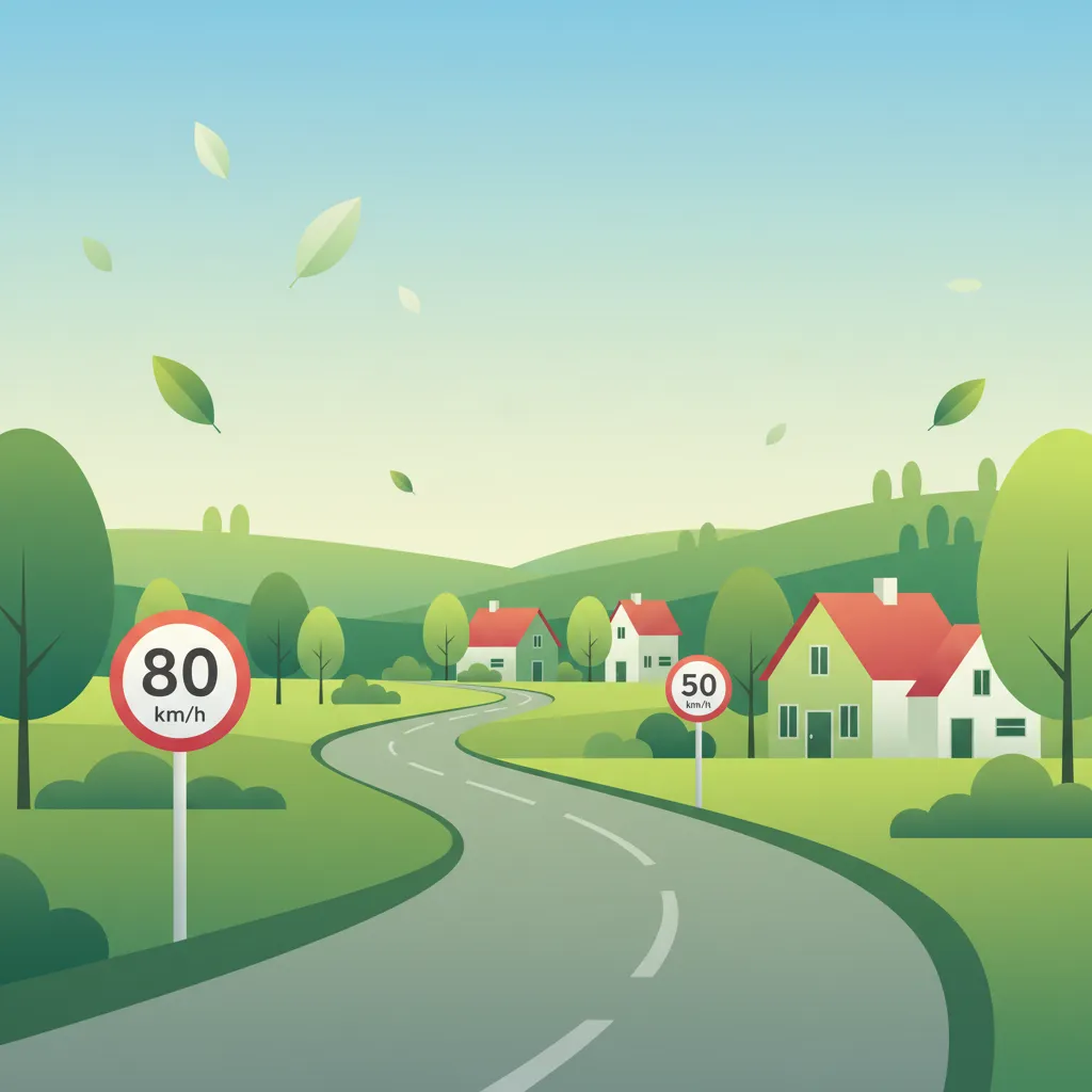 Speed Limit Zones (buiten de bebouwde kom, binnen de bebouwde kom) driving theory lesson