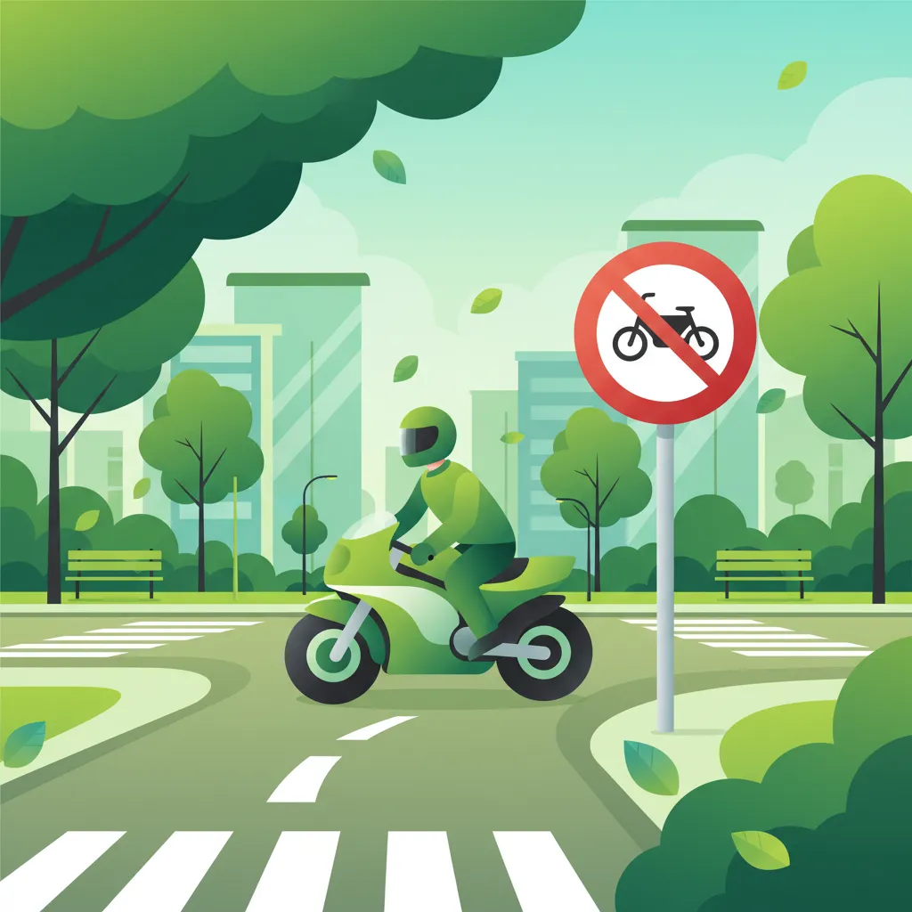 Regulatory Signs and Motorcycle Restrictions driving theory lesson