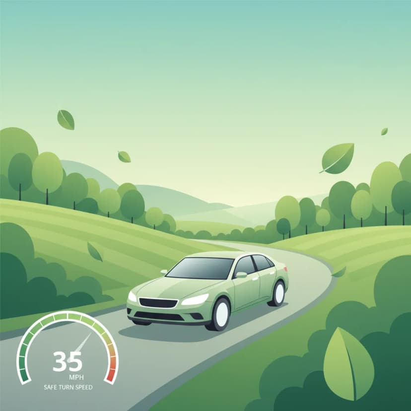 Calculating Safe Speed in Curves (bochtsnelheid) driving theory lesson