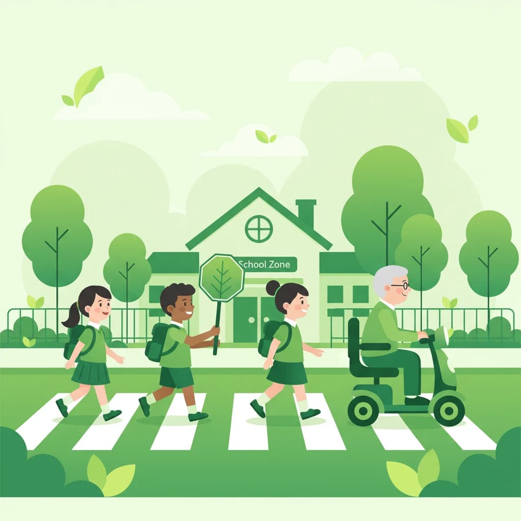 Children, Elderly, and Disabled Road Users lesson overview image