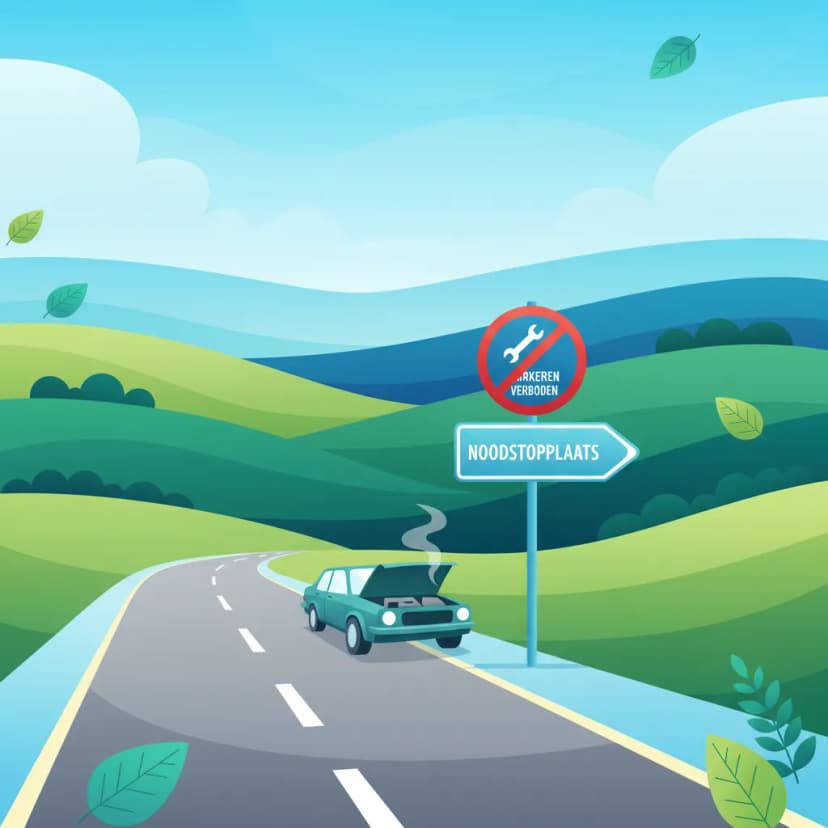 Road Edge Lines and Shoulder Rules for Dutch Driving Theory